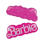Фольгована фігура Barbie/Барбі - напис на рожевому.