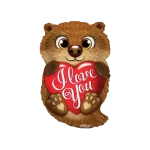 Фольгована фігура Видрочка з сердечком I Love You.